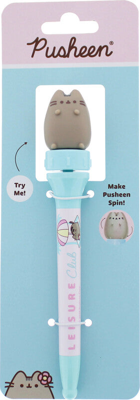 Pusheen Spinny Pen Kugelschreiber – Deckel, Kunststoff, Mehrfarbig, 360° drehbar, für Linkshänder geeignet