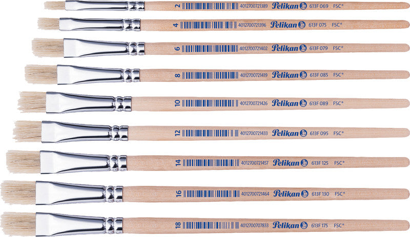 Pelikan Pinsel – braun, Schweinsborsten, Länge 166 mm, 1er-Pack, Aluminiumzwinge, FSC-zertifiziert
