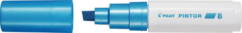 Pilot Pigment-Marker Pintor – Keilspitze 8 mm – Blau Metallic – Für dunkle Oberflächen geeignet