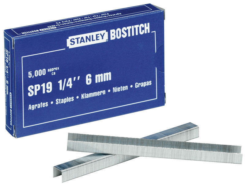 Bostitch Heftklammern – für P3 – 6 mm, 20 Blatt – Metall, silber – 5000 Stk.