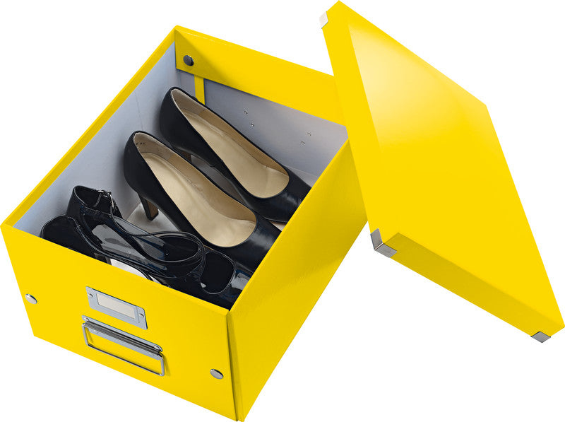 Leitz Click&Store Aufbewahrungsbox B 281 × H 200 × T 370 mm – für A4, mit Deckel, stapelbar, gelb, Karton