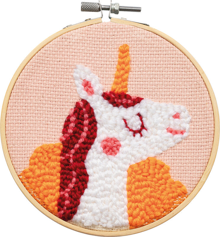 My Mandarine – Bastelset Punch Needle Einhorn – 4 Farben – 180 × 180 mm