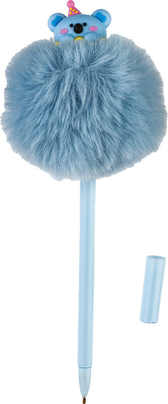 Centrum Party Pompon Kugelschreiber – Blau, Verschlusskappe, Kunststoff, Schaftfarben sortiert