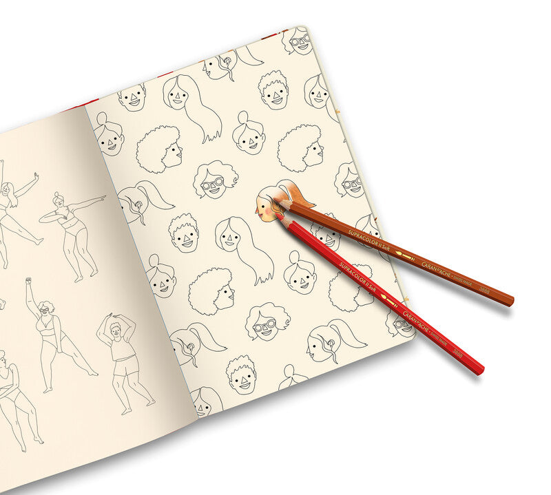 Caran d-Ache Skizzenbuch A5 – Blanko, 200 g/m², Softcover, Klebebindung, Mehrfarbig, 64 Seiten