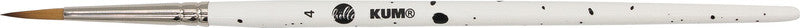 Kum Pinsel – weiss, Holzschaft, Synthetikhaare, Länge 130 mm, Grösse 4, Aluminiumzwinge