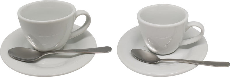 Noname Carlo Kaffeetasse – 0,14 l, Porzellan, weiss, spülmaschinenfest, mikrowellengeeignet, 18-teilig