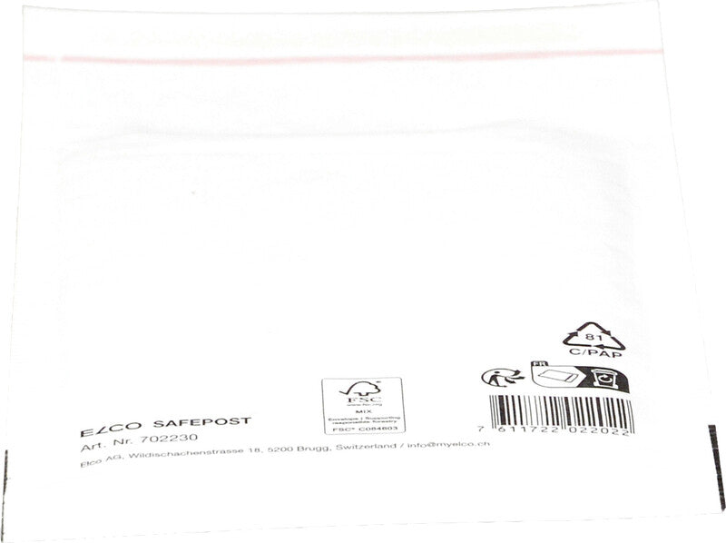 Elco Luftpolstertasche – 110 × 160 mm, weiss, selbstklebend – 1 Stück