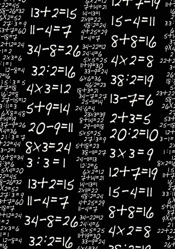 Noname Geschenkpapier, 70 g/m², 50 cm × 3 m, mehrfarbig, Motiv Mathematik, abbaubar
