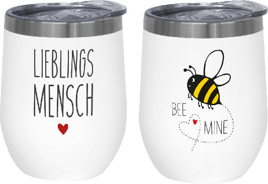 Ppd Family & Friends Thermotasse – 0,35 l, Edelstahl, mehrfarbig, doppelwandig, Deckel, spülmaschinenfest