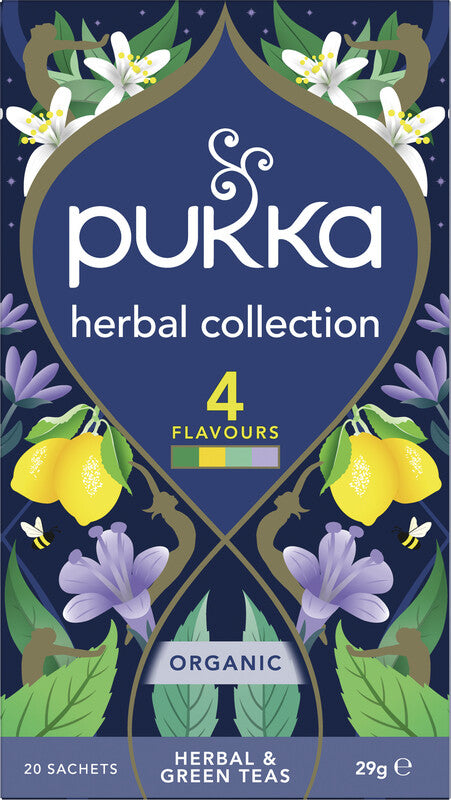 Pukka Herbal Collection – Teebeutel, Bio-Kräutertee – 20 Beutel, 4 Sorten