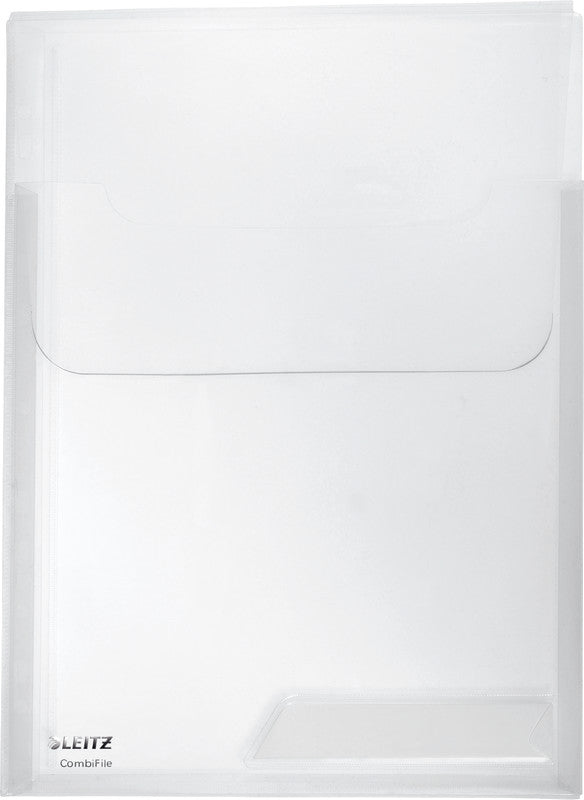 Leitz CombiFile Maxi Sichtmappe A4 – transparent, Kunststoff, matt, 180 µm, 3er-Pack