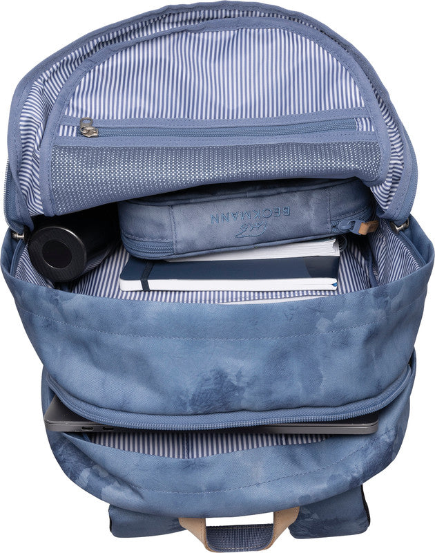 Beckmann Rucksack City – Organic Blue – blau – aus recycelten PET-Flaschen (rPET) – 31,0 × 47,0 × 24,0 cm