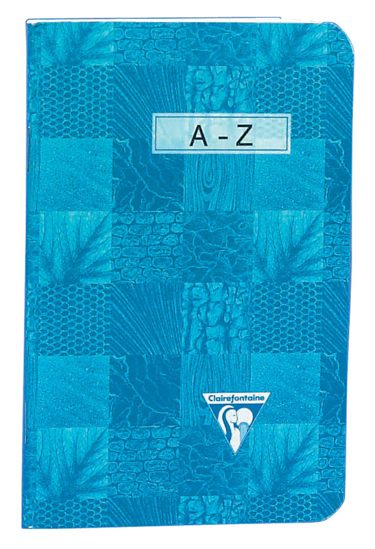 Clairefontaine Notizheft mit Register A–Z, Klammerheftung, Karton, 96 Seiten, 90 g/m² – farbig sortiert