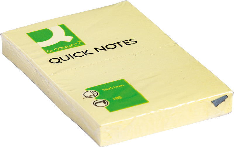 Q-Connect Haftnotizen – 76×51 mm – gelb, 100 Blatt