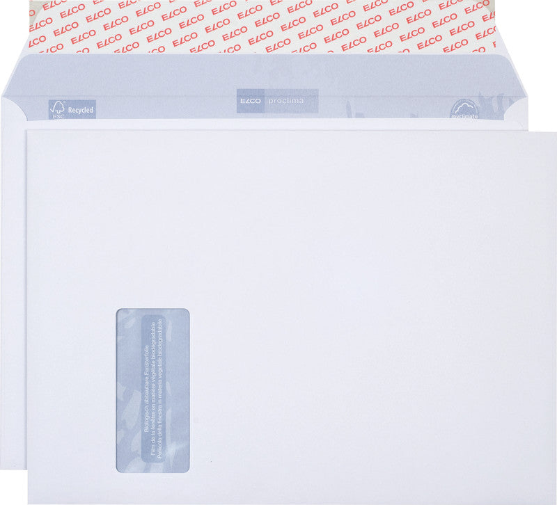 Elco Couvert C4, Fenster links, selbstklebend, weiss, 120 g/m², mit Innendruck – 250 Stk.