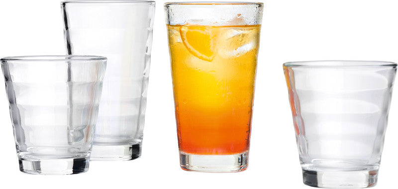 LEONARDO Onda Trinkglas – Glas, transparent, spülmaschinenfest, geriffelt, 12-teilig