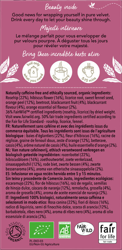 Pukka Blackcurrant Beauty – Teebeutel, Bio-Kräutertee – 20 Beutel