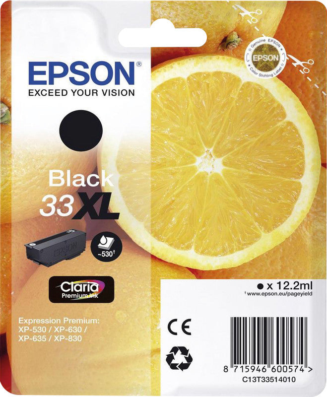 Epson Tintenpatrone 33XL, Schwarz, XL, 530 Seiten