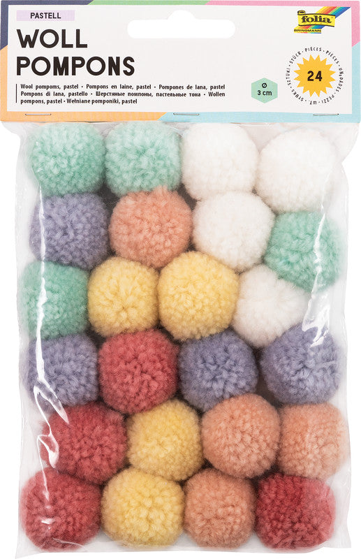 Folia Pompons – sortiert – 24 Stück