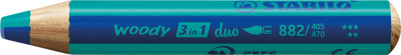 STABILO 3-in-1 Farbstifte woody – 10 Duo-Farben, mit Spitzer, Ø 4,2 mm, PEFC