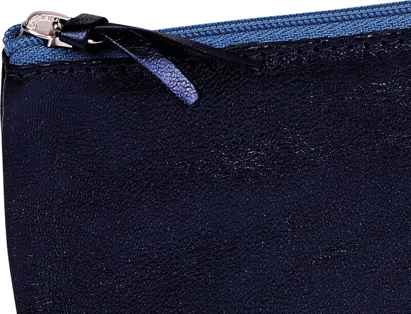 Clairefontaine Kompaktes Etui – Petrolblau – Leder