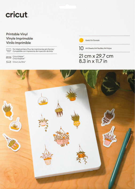 Cricut Vinylfolie – für Cricut JOY Xtra Schneideplotter, A4 (210 × 297 mm), 10 Blätter