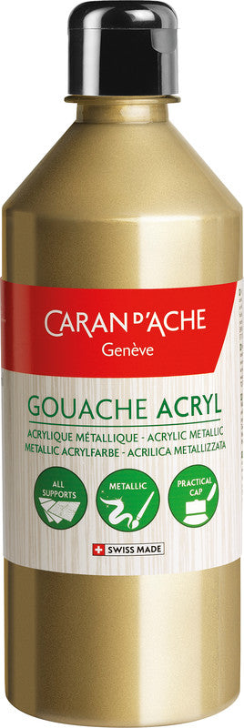 Caran d-Ache Caran d'Ache – Gouache – Gold, seidenmatt, 500 ml, für Papier, Karton & Holz