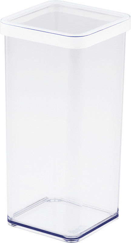 Rotho Vorratsdose Loft – 1,5 l – quadratisch – Kunststoff – transparent – 10 × 21,4 × 10 cm
