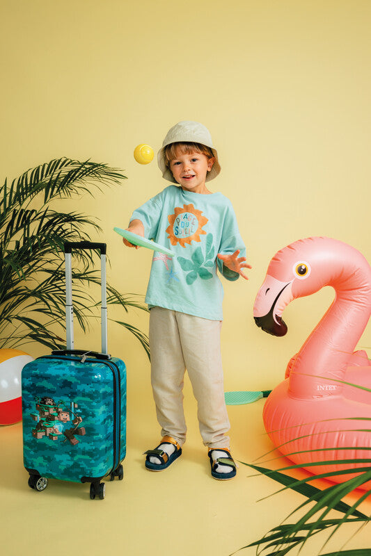 Beckmann Kindertrolley Handgepäck – 22 l, Hartschale PC/ABS, 4 Doppelrollen, Jungle Game, 30,5 × 46,5 × 22 cm