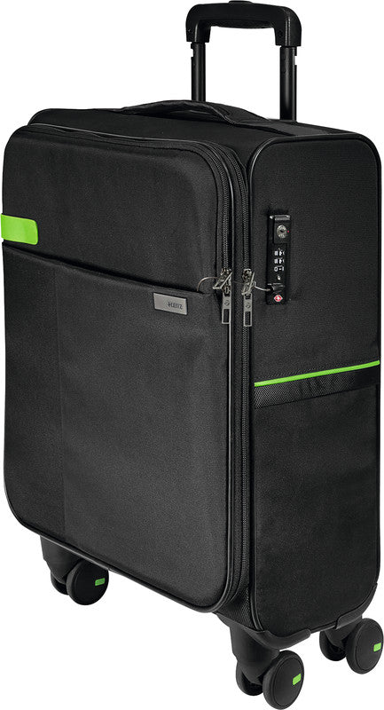 Leitz Trolley Handgepäck – 32 l, für Notebooks bis 15,6", Weichschale, 4 Rollen, schwarz, 38 × 55 × 22,5 cm