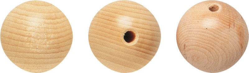 Stafil Holzperlen durchgebohrt – Ø 30 mm, Loch-Ø 6 mm, natur, 6 Stk.