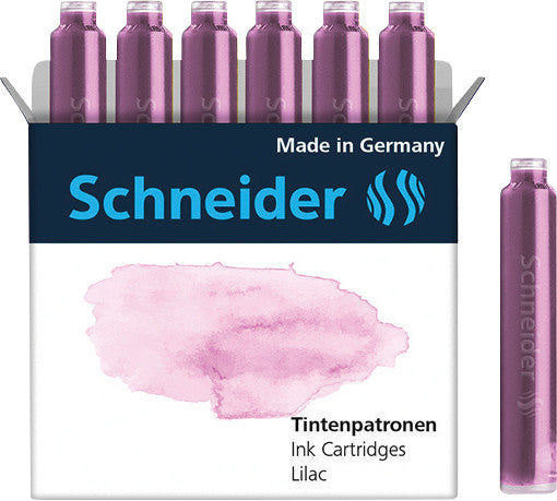 Schneider Schreibgeräte Schneider Tintenpatronen – Lila, geruchsarm, 6 Stk.