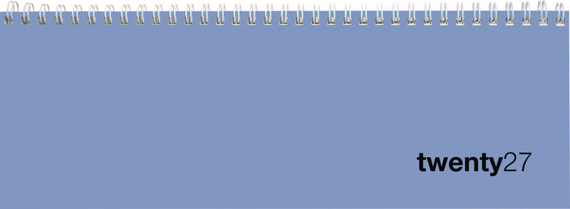 Biella Bunter Wochenplaner – 1 Woche/2 Seiten, Spiralbindung, 29,7 × 10,5 cm, Jan–Dez 2027, Blau, FSC