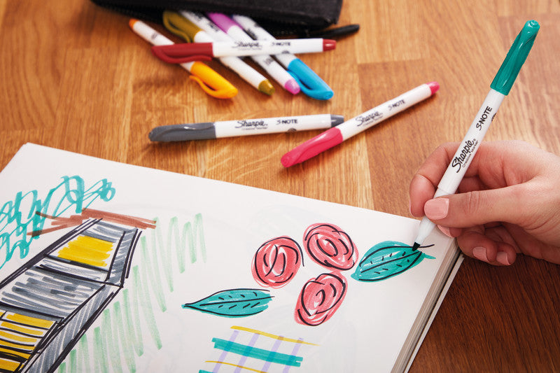 Sharpie S-NOTE Filzstifte, Doppelspitze – Keilspitze, 2–15 mm, schnell trocknend, 4 Farben
