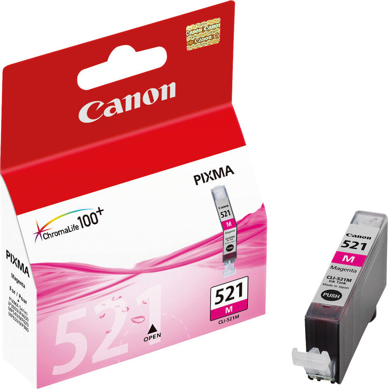 Canon Tintenpatrone CLI-521M, Magenta, 445 Seiten – für CLI-521
