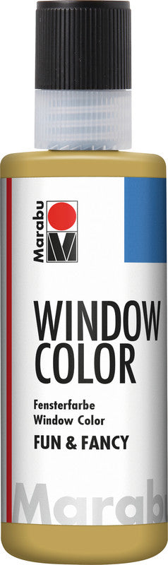 Marabu Fun & Fancy – Fenstermalfarbe – Gold, 80 ml, für Glas & Porzellan