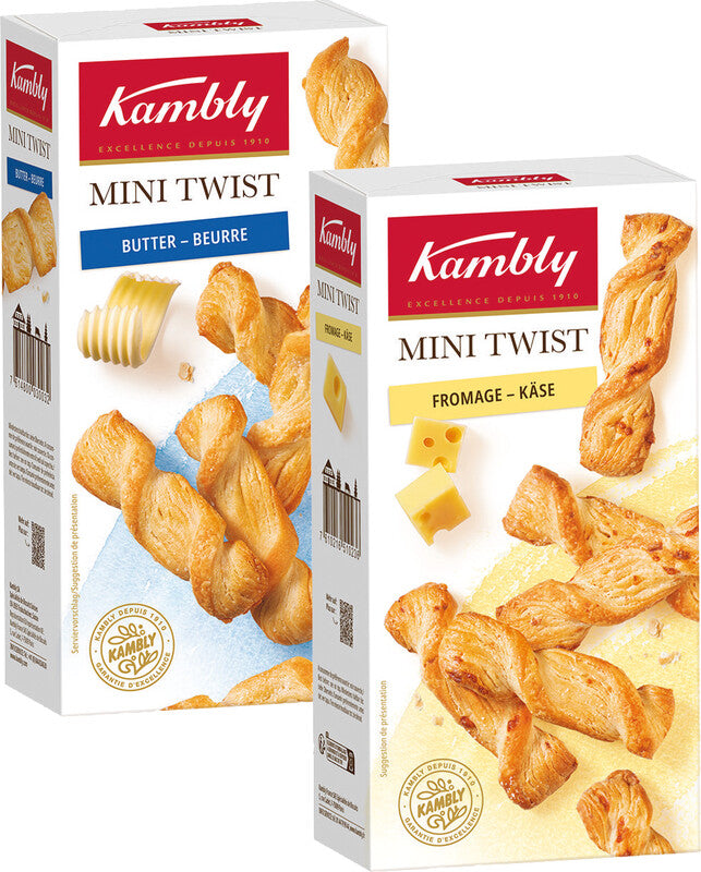 Kambly Gebäck – Salzgebäck Mini-Twist, Butter, Schachtel, 100 g