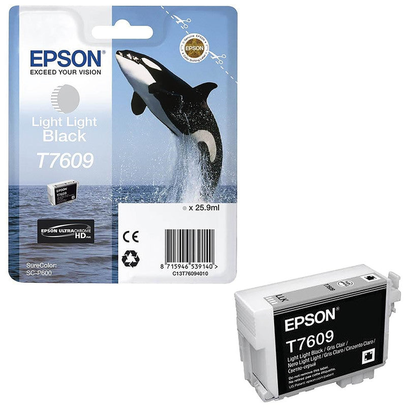 Epson Tintenpatrone T7609, Schwarz, 25,9 ml – für Inkjetdrucker/Multifunktionsgeräte