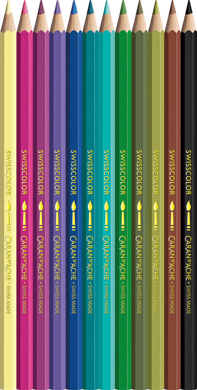 Caran d-Ache Caran d’Ache Swisscolor Aquarelle – 12 Farben, Ø 2,8 mm, Kartonetui
