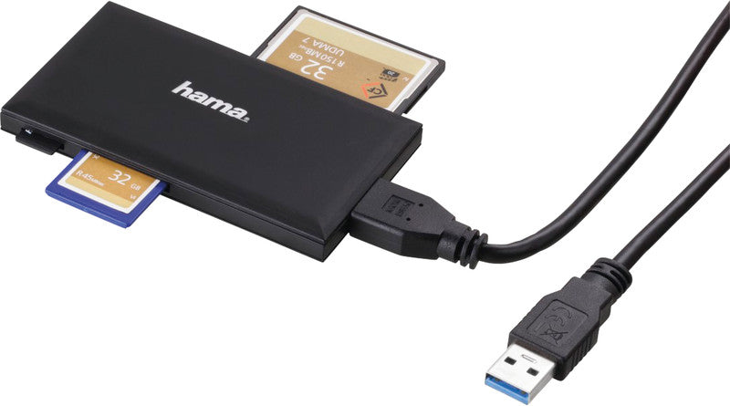 Hama Externer Kartenleser – 90,3 × 9 × 50,3 mm, USB 3.0, schwarz