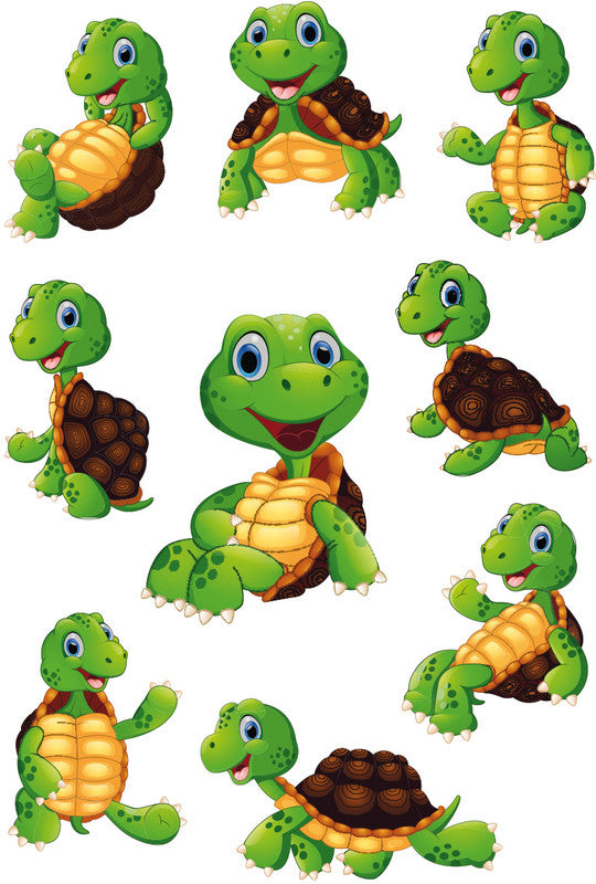 HERMA Schmucketiketten – Little Turtle – 9 Stück – permanent – mehrfarbig