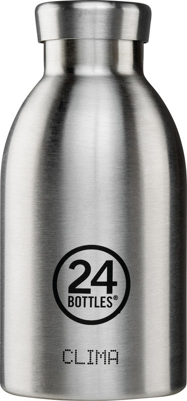 24Bottles Trinkflasche Clima – 3,3 dl – Edelstahl, isoliert, Schraubverschluss – Stahl