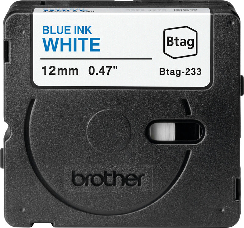 Brother Schriftband – 12 mm × 4 m, weiss, blau