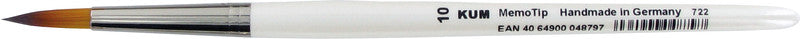 Kum Pinsel – weiss, synthetikhaare, holzschaft, länge 138 mm, grösse 10, rund, aluminiumzwinge