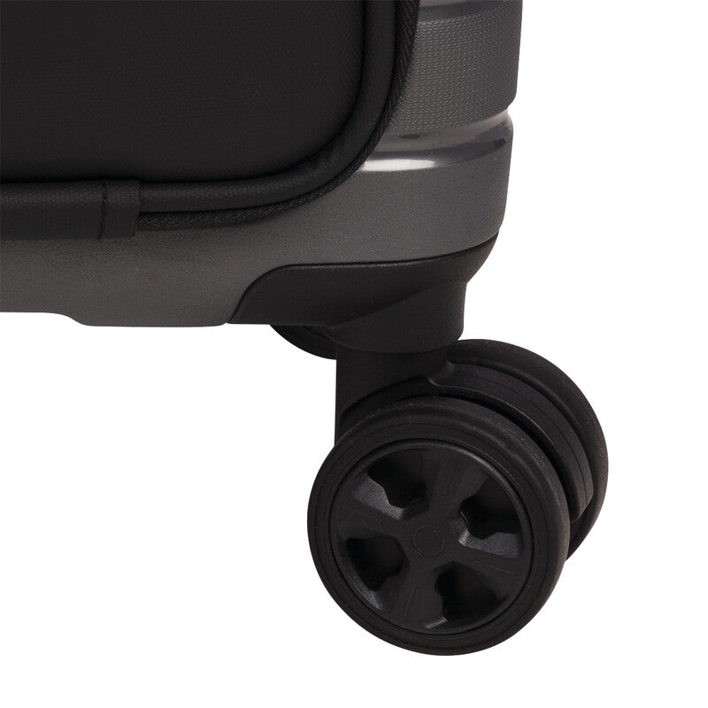 Worldpack Trolley Handgepäck – Hartschale PP, 4 Doppelrollen, Dunkelgrau, 38 × 55 × 23 cm