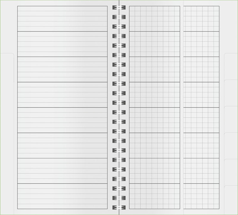 Verlag für unterrichtsm. Schulnotenbuch, 105 × 190 mm, Spiralbindung, Karton, 100 g/m² – Hellgrün