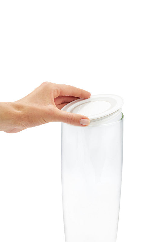 Rotho Glasbehälter Cristallo – 1,2 l – rund – Ø 11 × 19,3 cm – Borosilikatglas – transparent