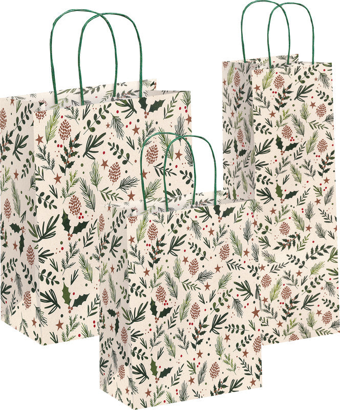 Zoewie Tragetasche – Natural Christmas – kompostierbar, Papier – 220 × 310 × 100 mm