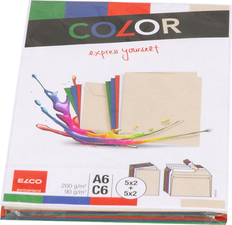 Elco Grusskarte – A6 (105 × 148 mm) – mit Umschlägen, Karton, 10er Pack