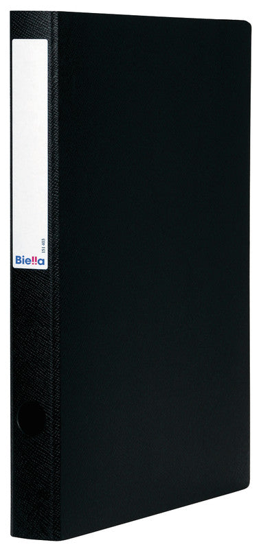 Biella Ringbuch Viria – A4 Hochformat – 2-Ring, Ø 25 mm, Rücken 31 mm – Schwarz, Karton, mit Griffloch
